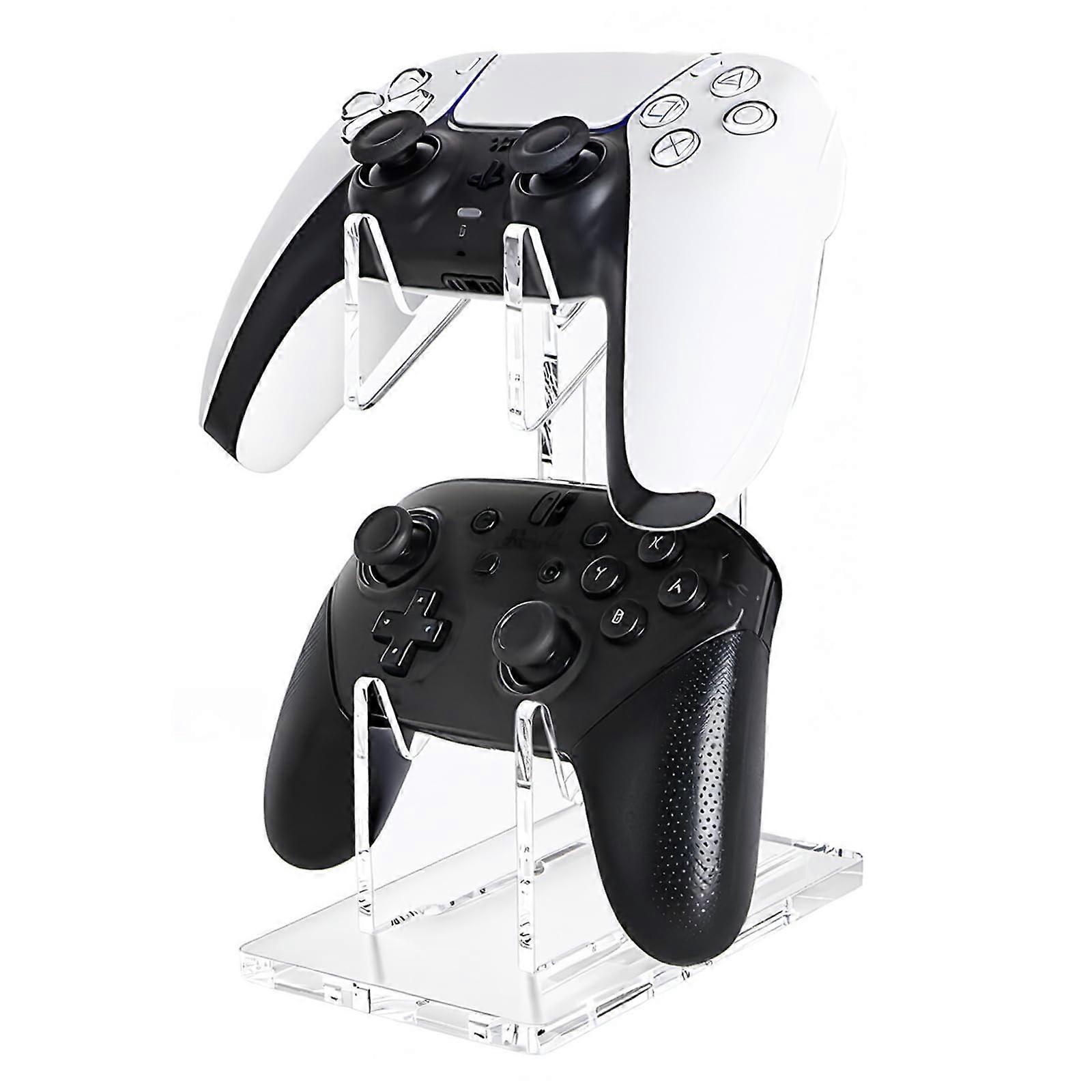 DualLayer Acrylic Game Controller Stand with NonSlip Base, Transparent Desk Holder for Xbox