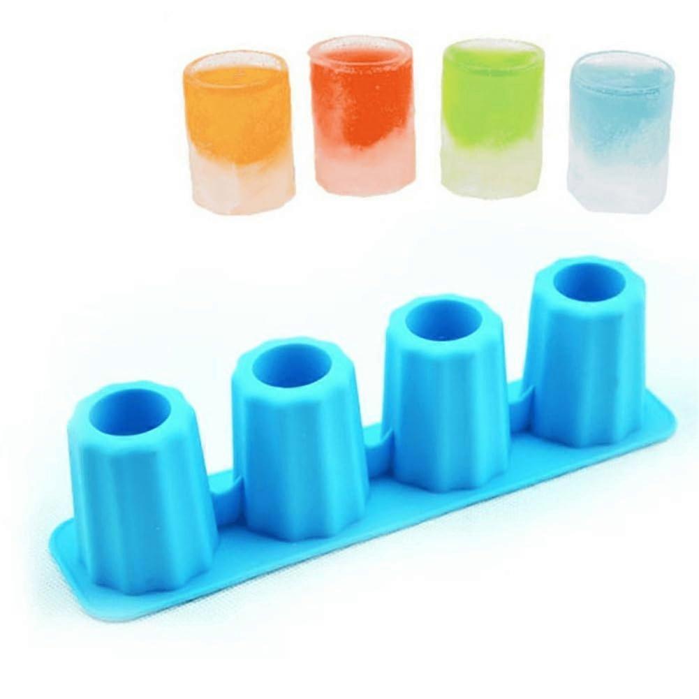 Silicone 4Cup Ice Cube Tray Rectangular Mold for Freezer Easy Release Dishwasher Safe