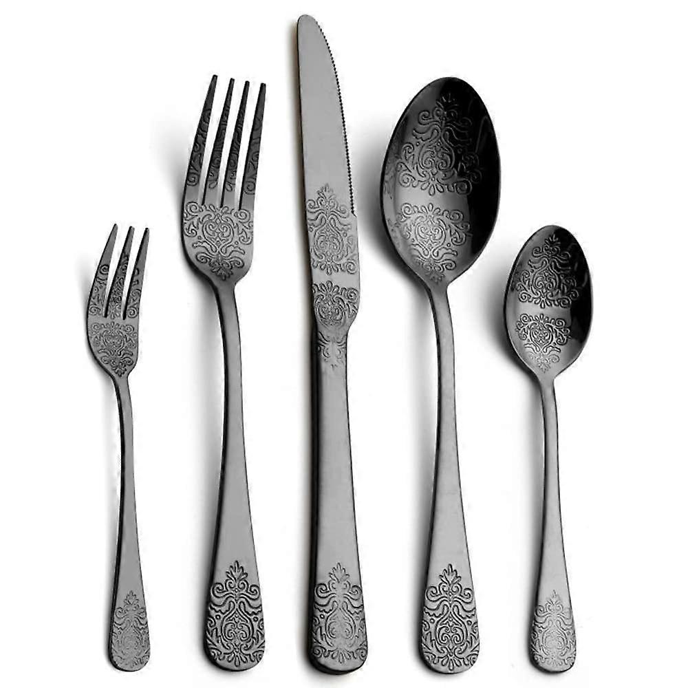 80 Piece Stainless Steel Flatware Set for 16, Palace Style, Rustproof and Dishwasher Safe