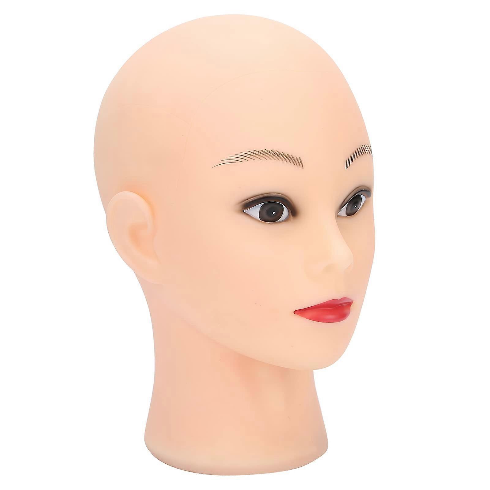 Bald Female Mannequin Head for Wig Display with Adjustable Height Bracket and Makeup Training