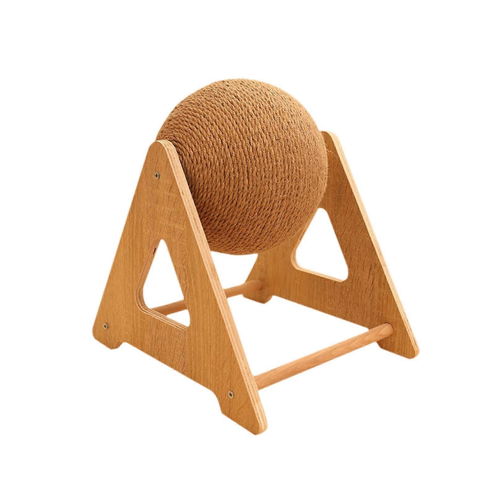 Cat Scratcher with Sisal Rope Ball, Triangular Stand Interactive Climbing Toy for Indoor Cats
