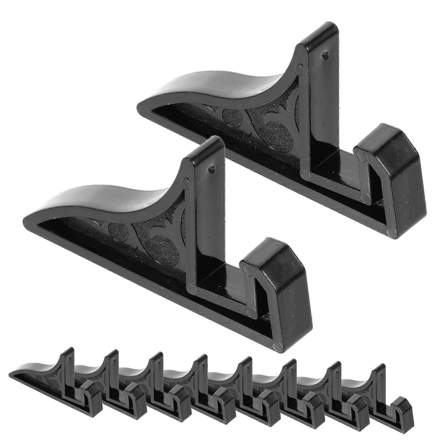 20pcs Black Plastic Plate Display Stands with Protective Front Support for Photos and Frames