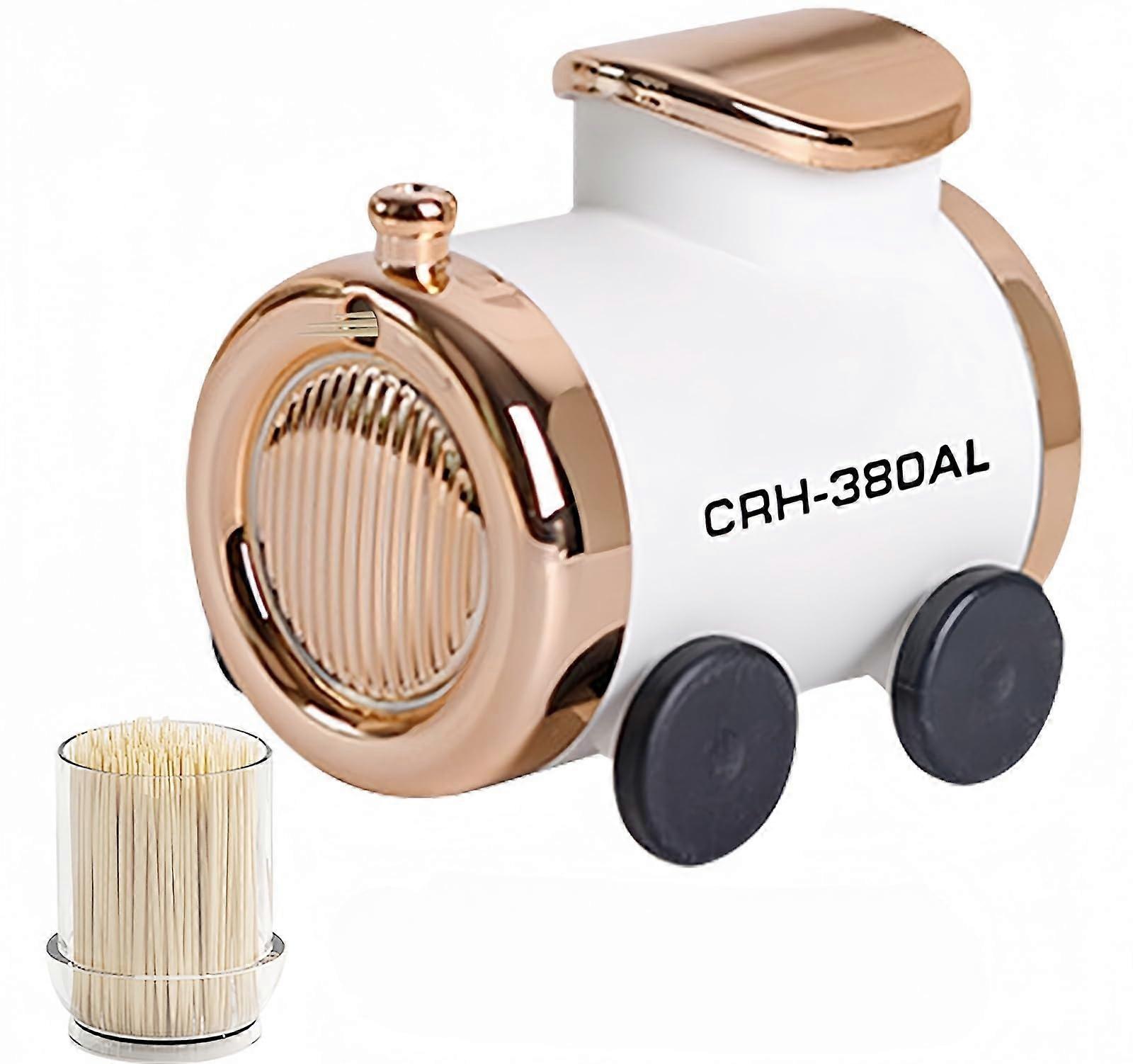 Toothpick Dispenser with 350 Toothpicks, Dustproof Train Shaped Holder for Home and Kitchen