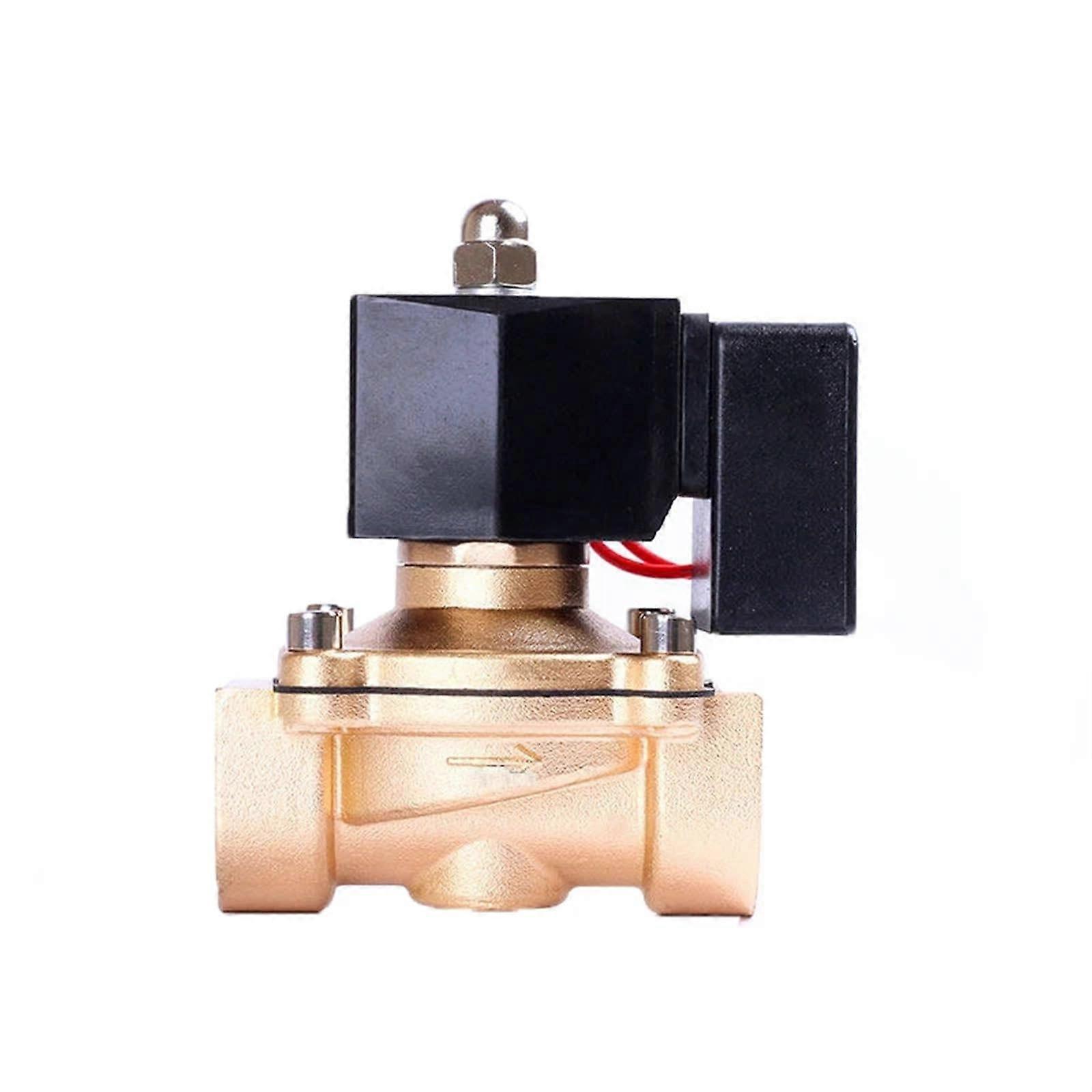 1 Inch Brass Solenoid Valve 24V DC Normally Closed for Continuous 24h Operation Multi Voltage