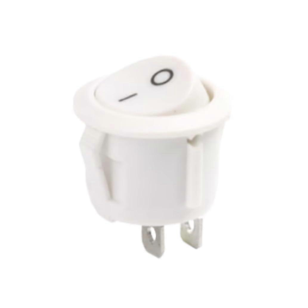30pcs KCD1105 20mm Circular Rocker Switch 2Pin 10A 125V Boat Toggle Switch White Durable