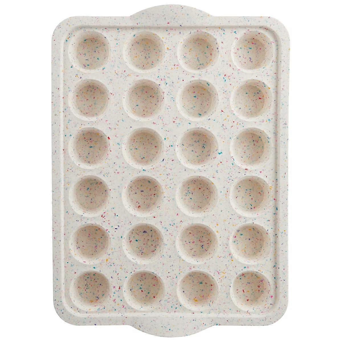 Silicone Muffin Pan 24 Cup Nonstick Mini Cupcake Baking Mold MultiColor Dishwasher Safe