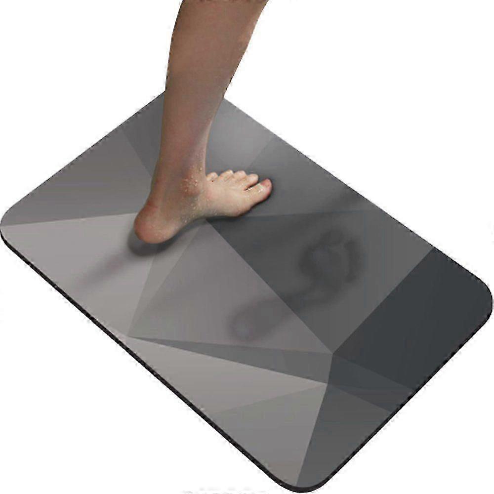 Bath mat, non-slip bathroom rug - 40x60cm (Grey, Modern)