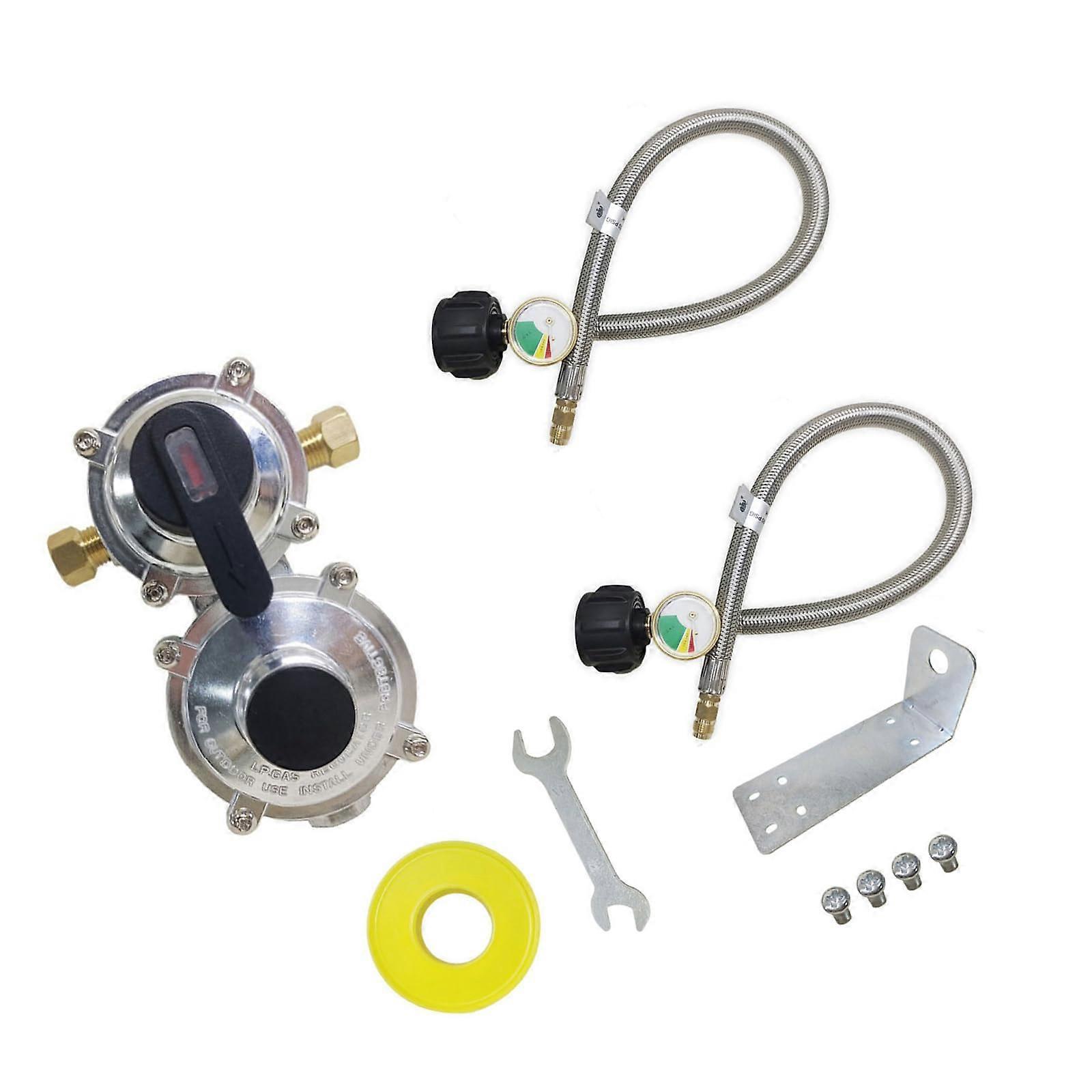 Propane Regulator with Quick Pressure Conversion for Grill and Stove, Low Pressure Gas Regulator Adapter