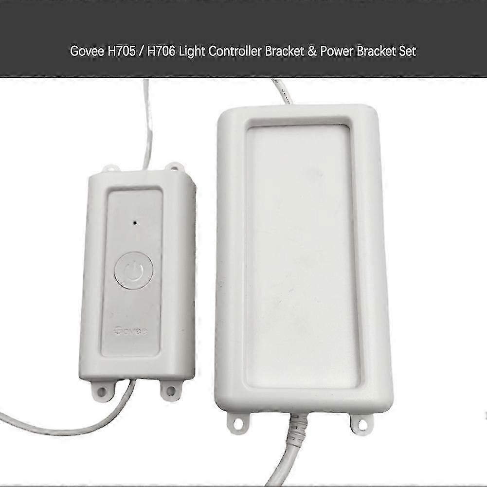 Fit for Govee H705 / H706 Light Controller Bracket & Power Bracket Set, Power Adapter & Controller Box Mount Set