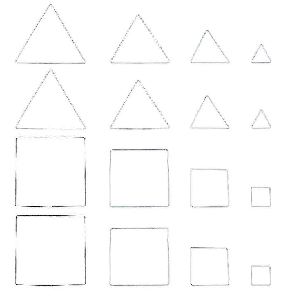 Iron Linking Rings for Woven Net/Web with Feather Making Home Wall Decoration Triangle Square Platinum 16pcs/set