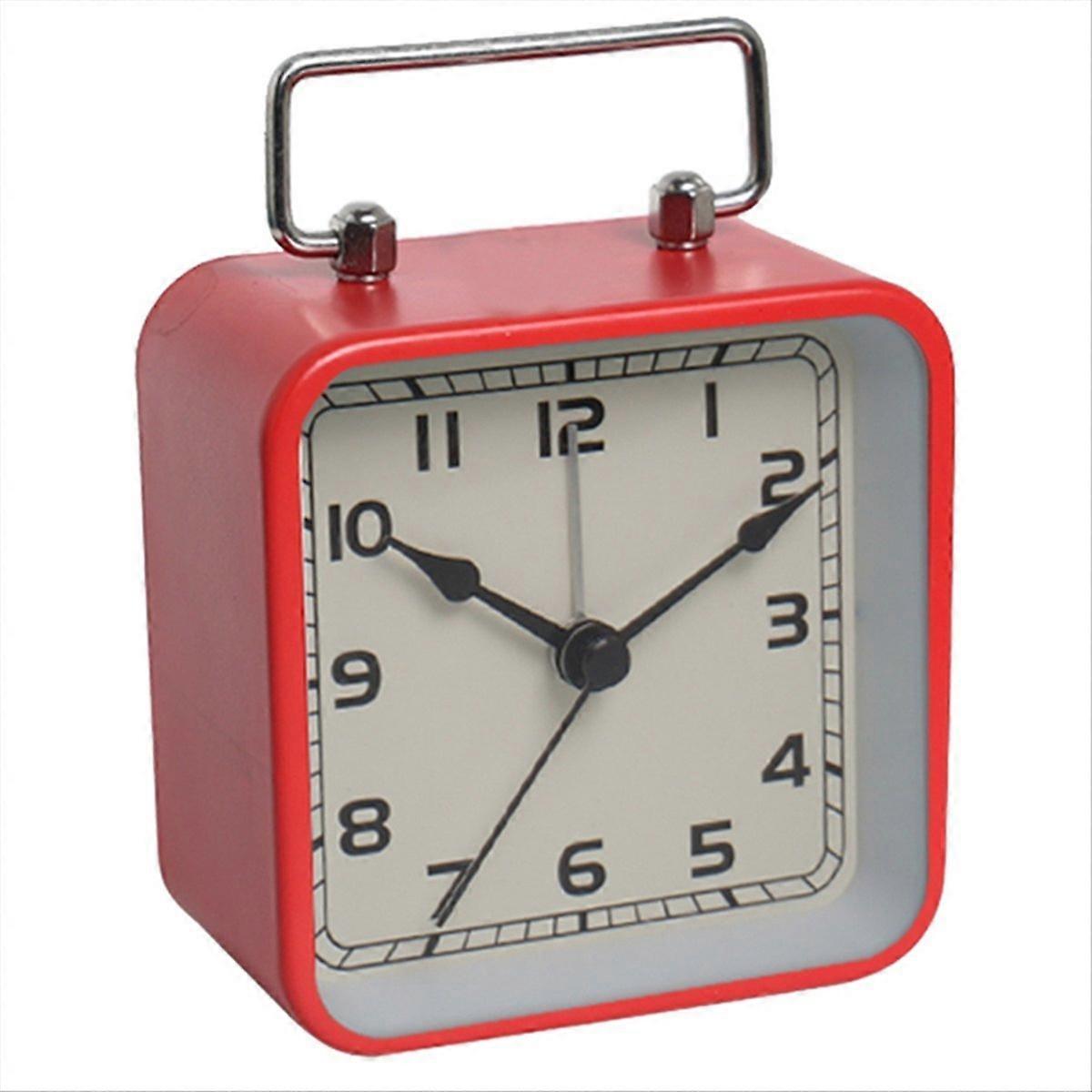 Desktop Silent Clock Students Sleep Luminous Quartz Watch Clock Red