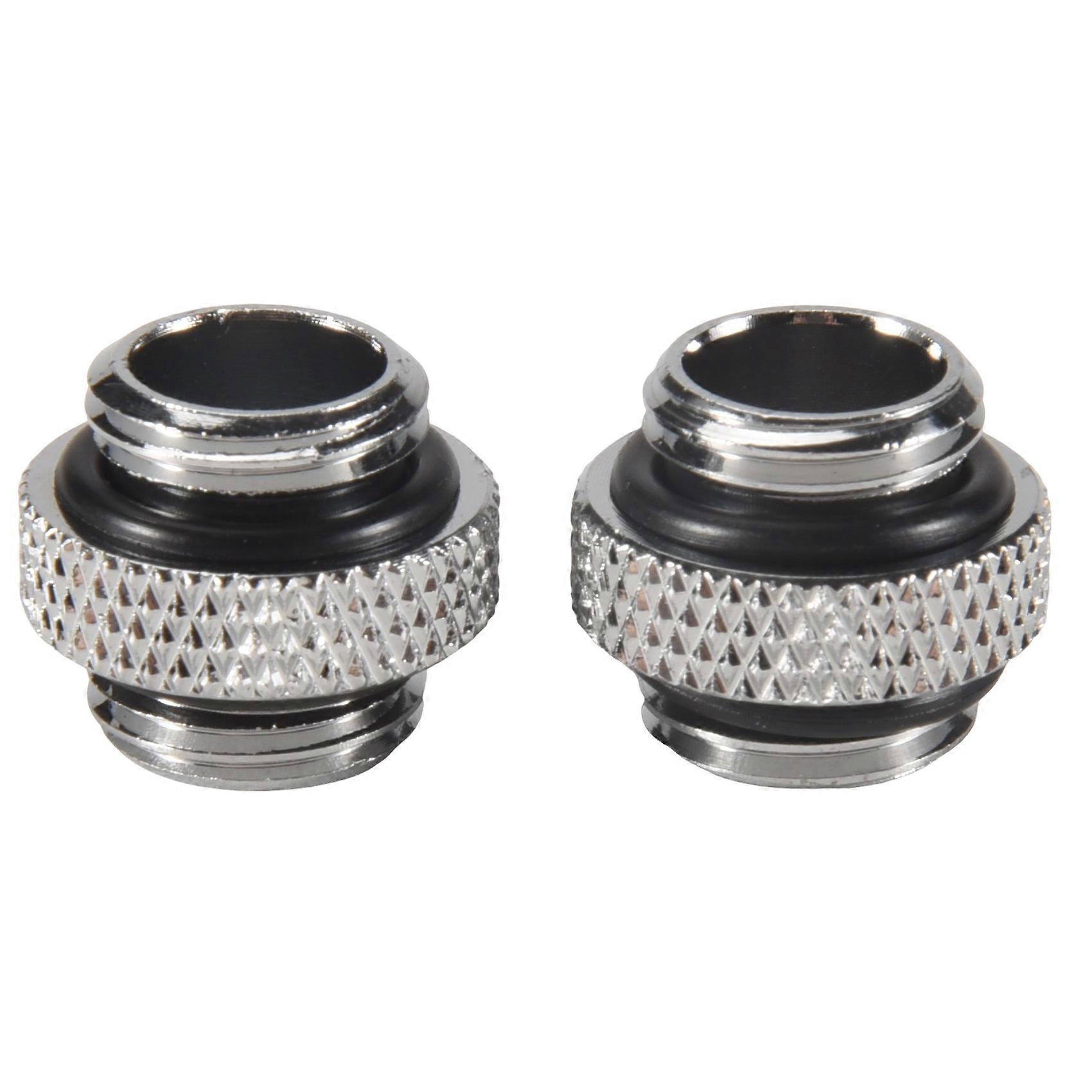 2Pcs G1/4 Mini External Thread Male Radiator Components Silver