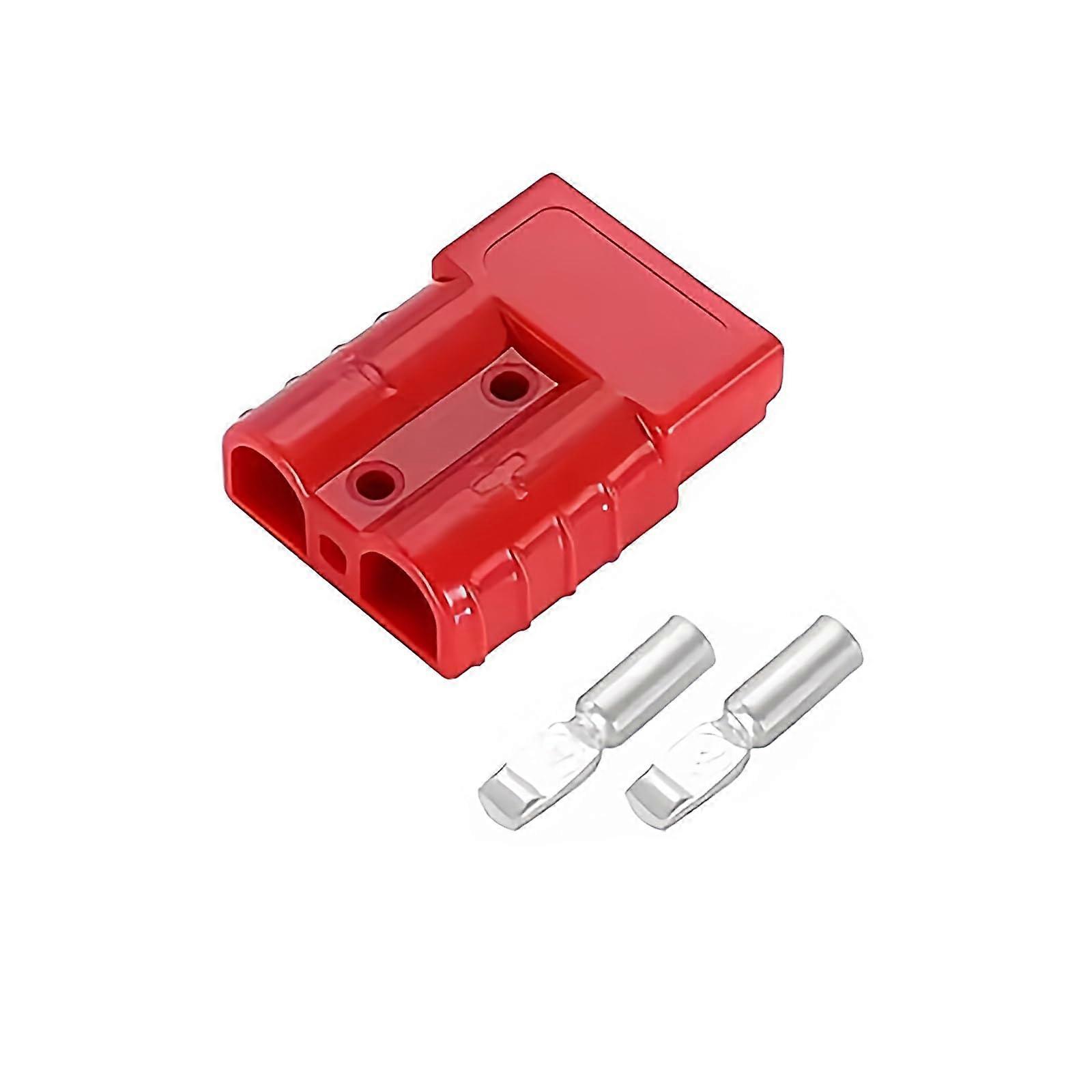 50Pcs 120A Battery Quick Connect Plug, SilverPlated Copper  Current Connector for EV Solar Industrial Use (Red)