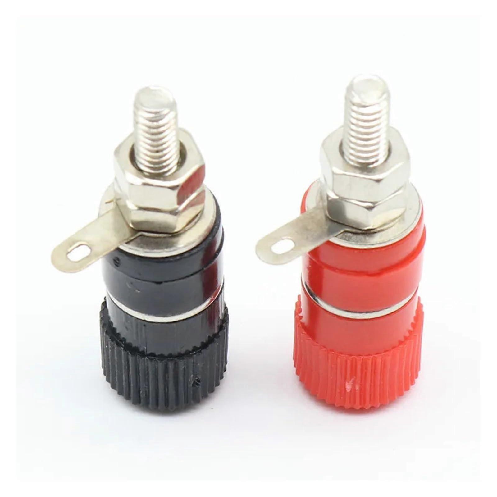 1 Pair Red and Black Speaker Binding Posts Amplifier Terminal Connectors for Secure Panel Mount