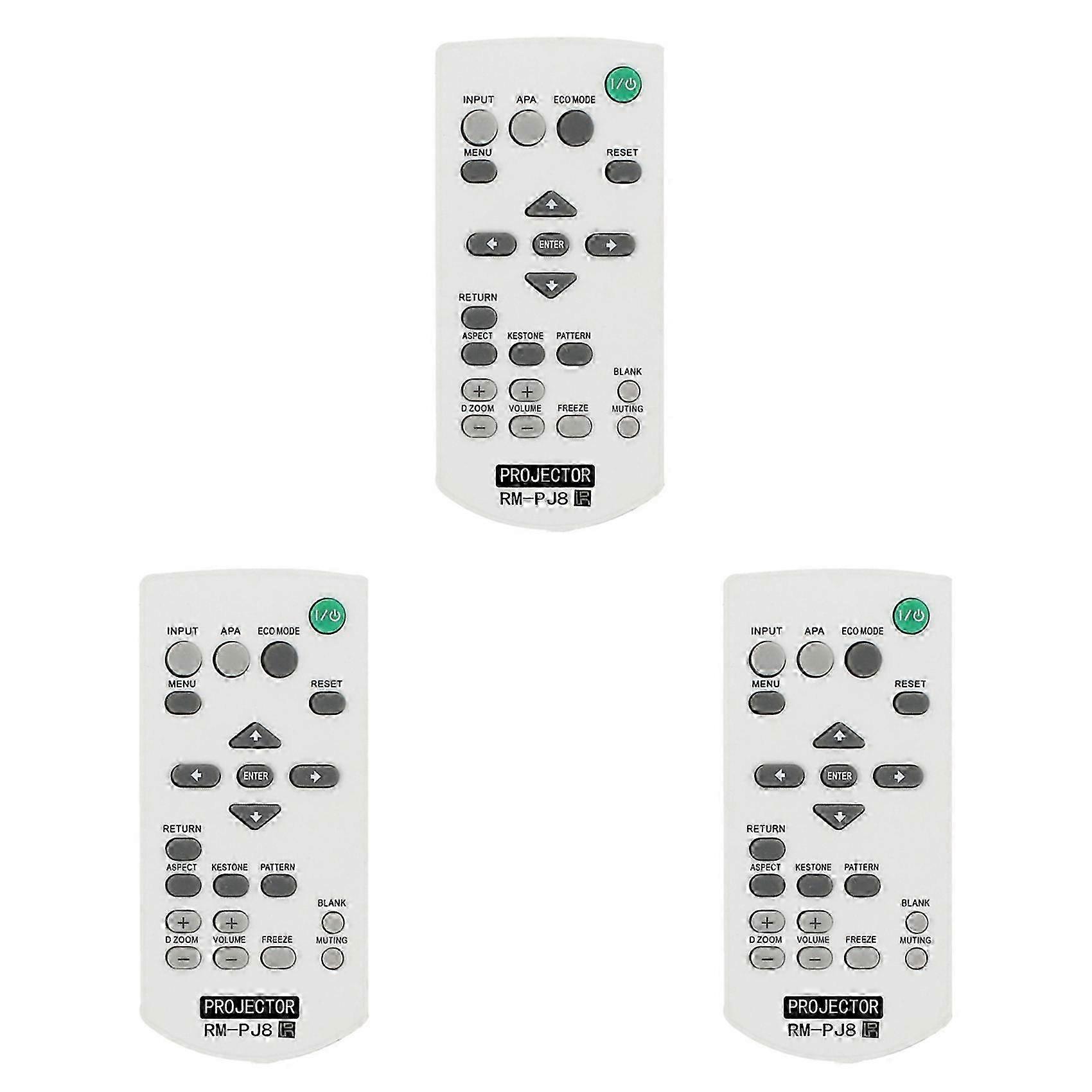 3X Replacement RM-PJ8 Sony Projector Remote Control with Wireless Switch functionality