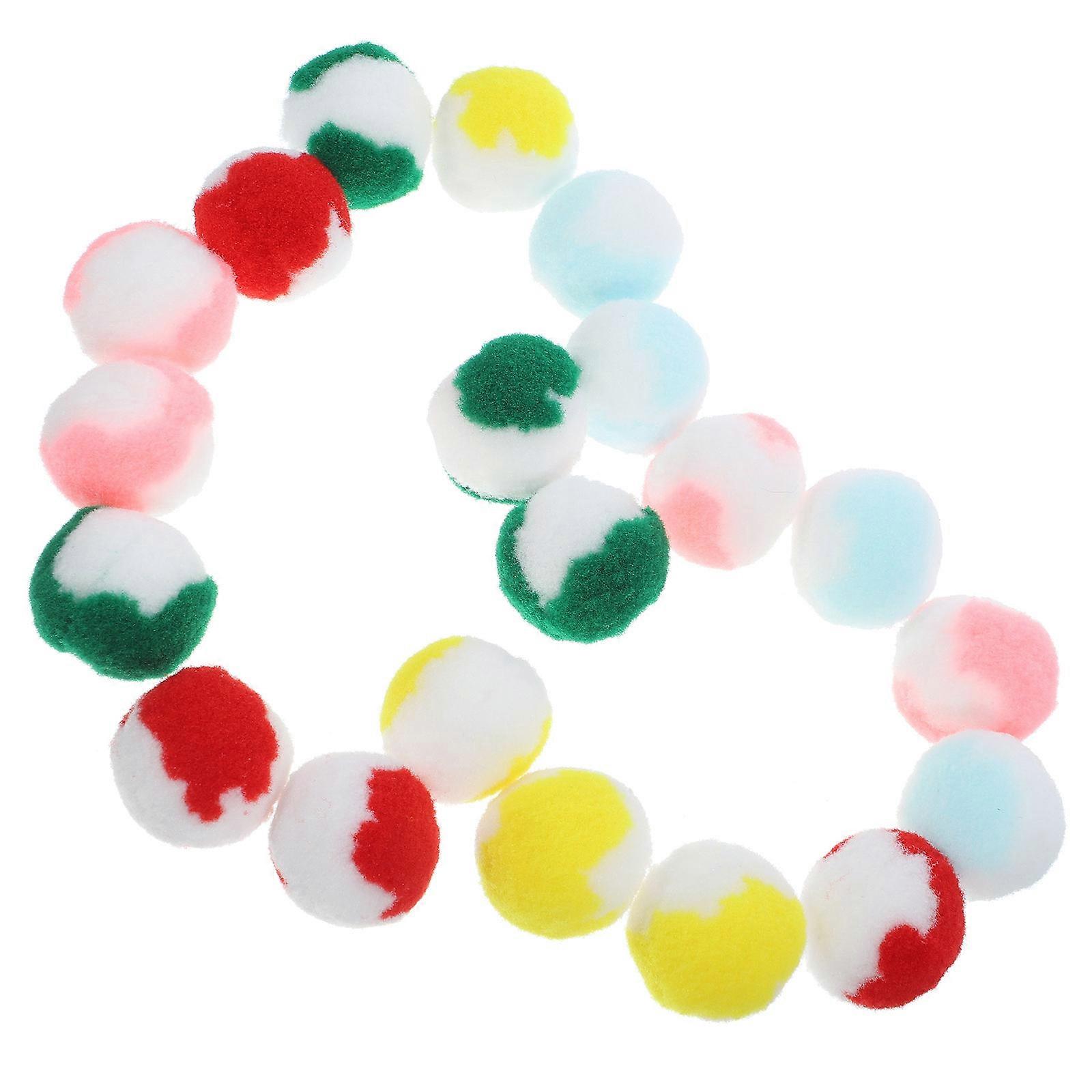 Assorted Color Cat Balls Plush Toy for Interactive Use 80Pcs