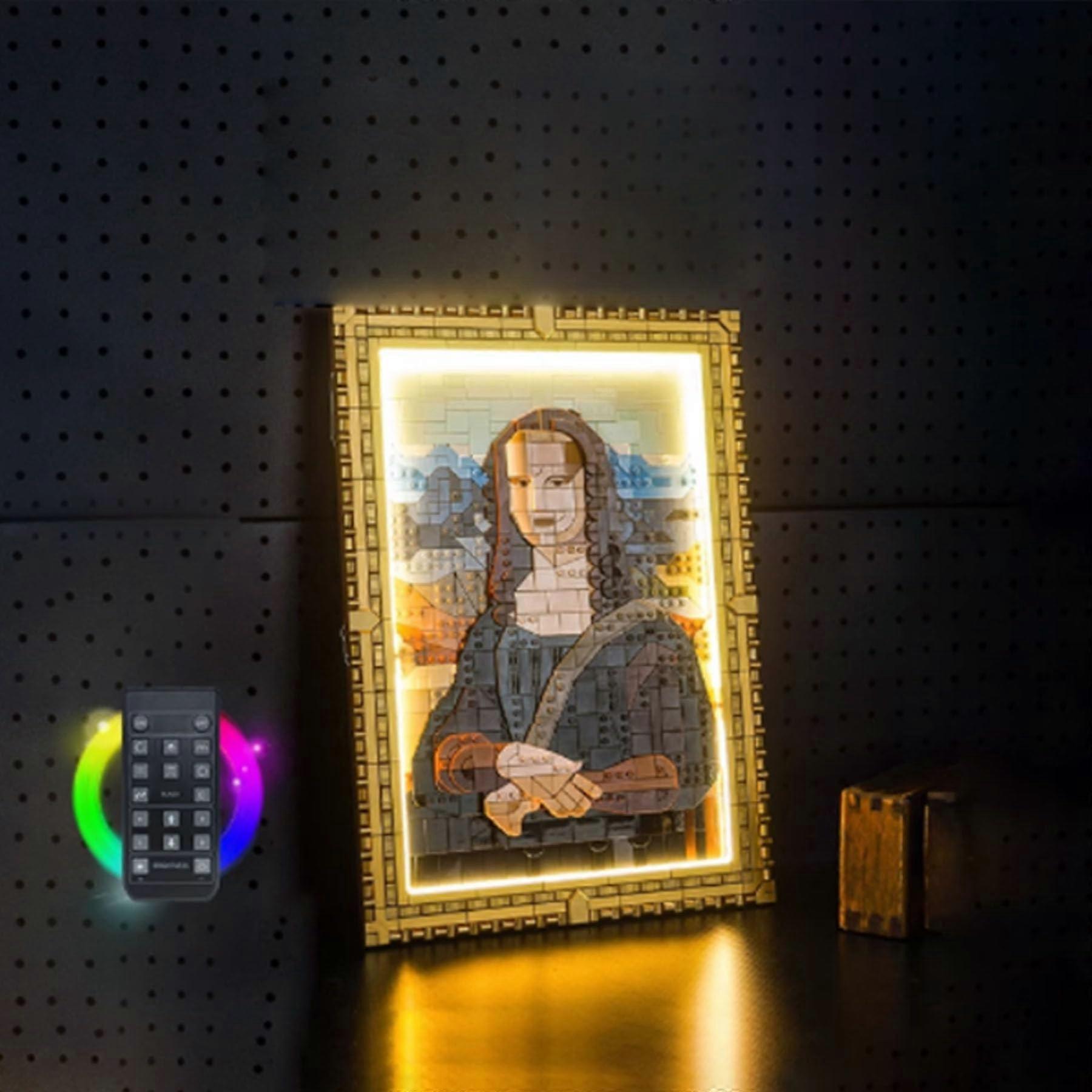 LED Light Kit for  31213 Mona Lisa Display, USB Powered Multicolor Lights with Remote Control