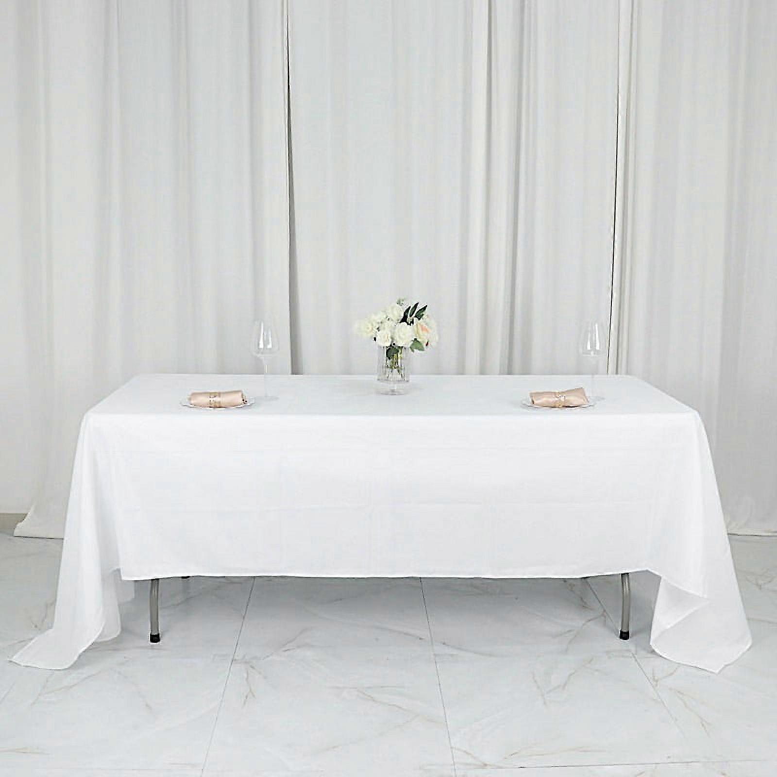 BalsaCircle 60" x 126" Polyester Rectangular Tablecloth White