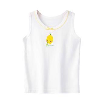 Tanktops med blomsterprint i bomuld til piger, ærmeløs sommerundertrøje – komfortabel basiscami, rund hals, til alderen 8-9 år