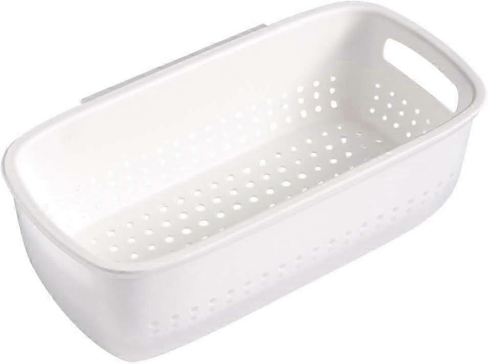 2-in-1 Multi-Function Kitchen Colander Filter Bowl Set Double-Layer Plastic Food Strainer - White