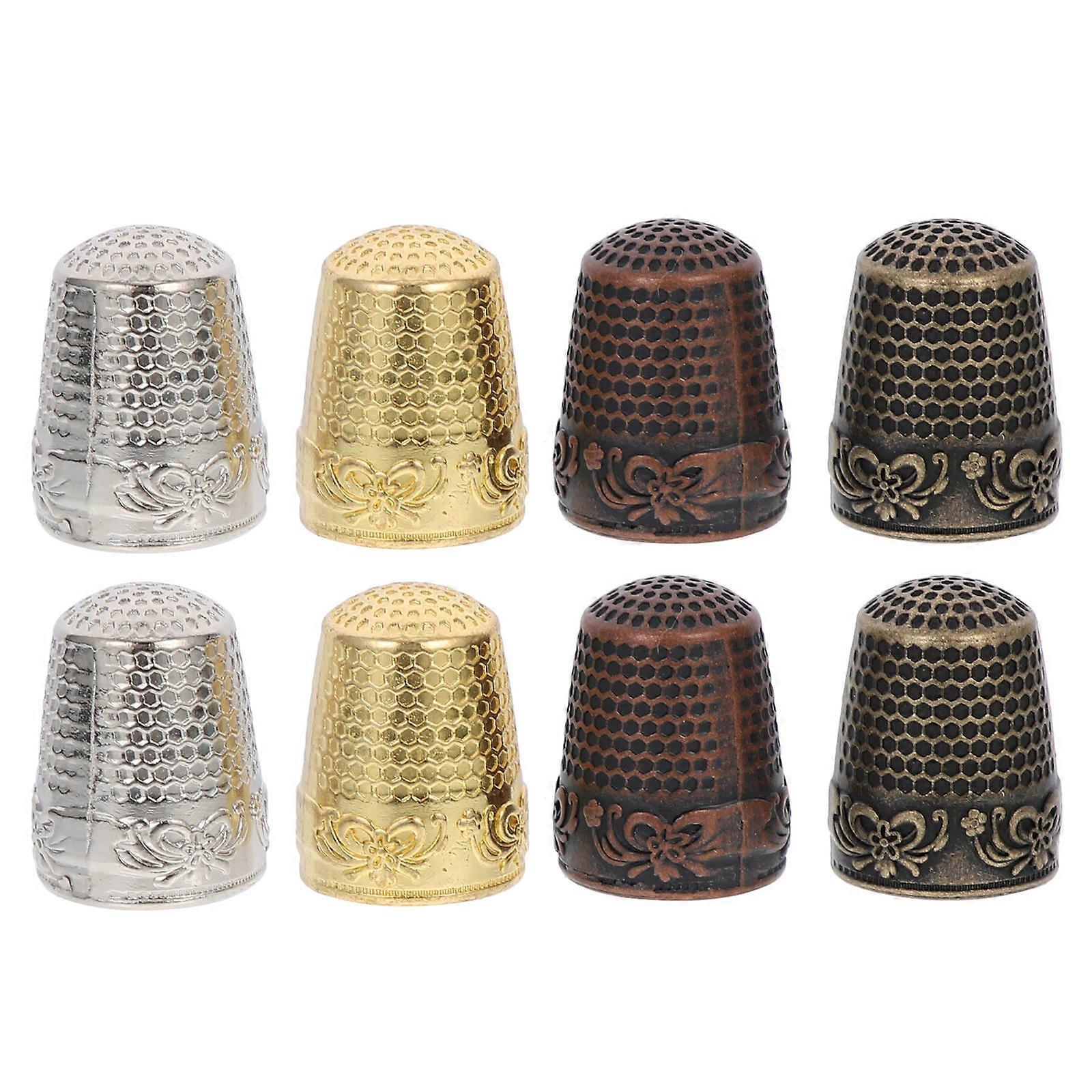 Sewing Thimble Copper Finger Thimbles for Professional Use 8Pcs Assorted Color
