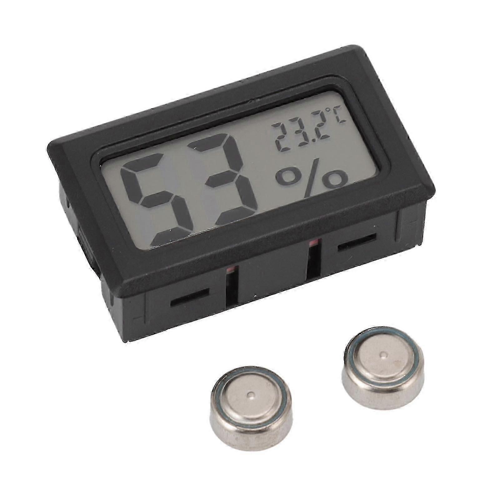 Black Digital LCD Hygrometer Thermometer for Cigar Box Locker
