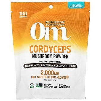 Om Mushrooms, Certified Organic Mushroom Powder, Cordyceps, 7.05 oz (200 g)