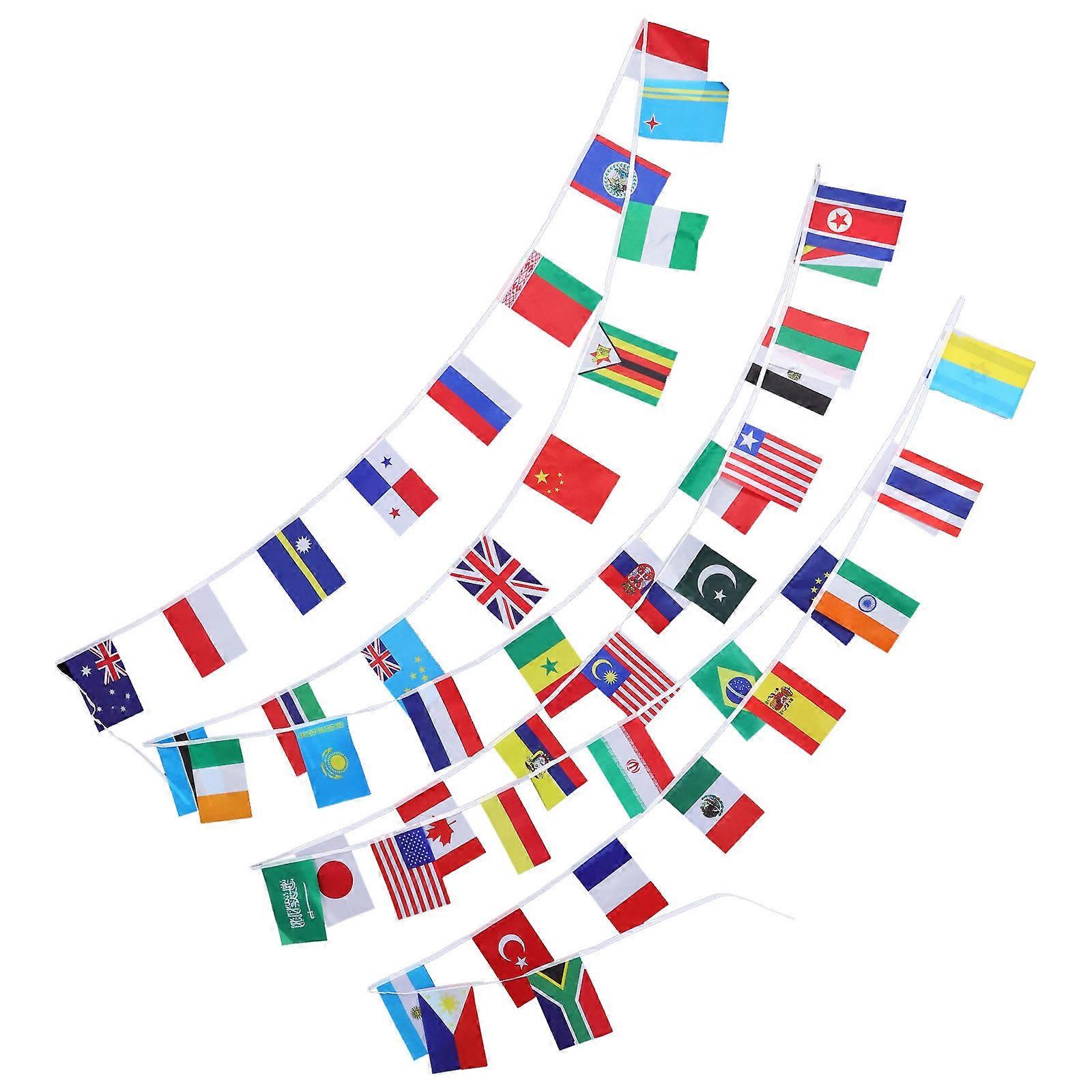 World Flags Polyester String Flag for Decor Multi Color Banner