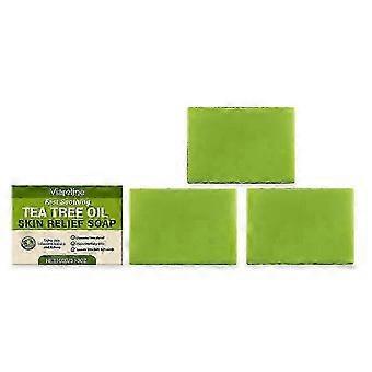 3X Tea Tree Soap: Antifungal & Antibacterial Remedy for Face & Body Acne, Athlete's Foot, Tinea, Folliculitis, Ringworm, Jock Itch Relief