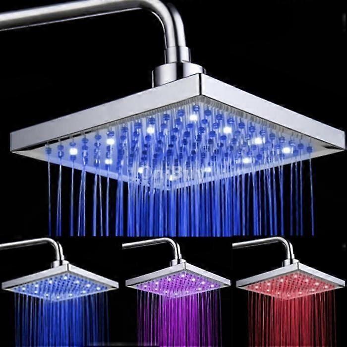 LED 3-COLOR SQUARE SHOWER HEAD