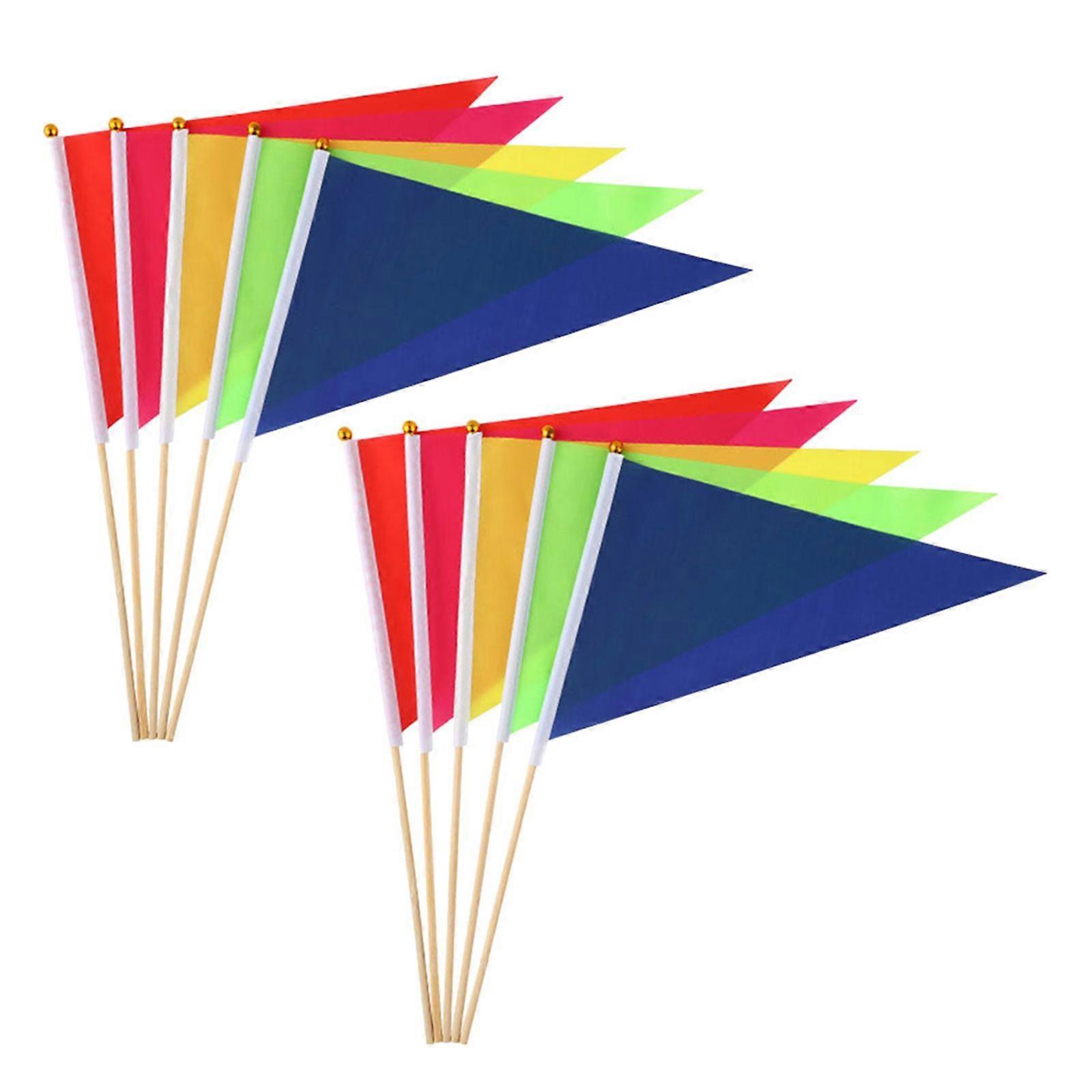 10Pcs Marker Flags Construction Marking Flags Yard Flags Marker Lawn Flags Marker