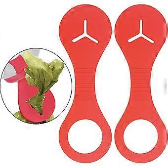 Dog Poop Bag Holder. Leash Waste Bag Holder Carrier. Hand Free 2 Pack Red