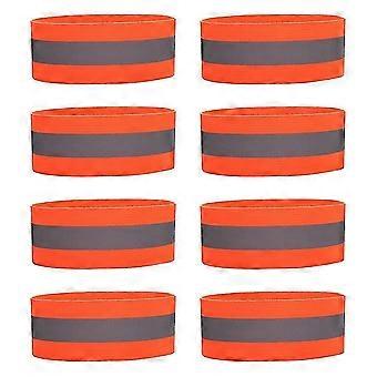 8pcs Reflective Wristbands . High Visibility Safety Reflective Gear For Running, Night Walking And Cycling.