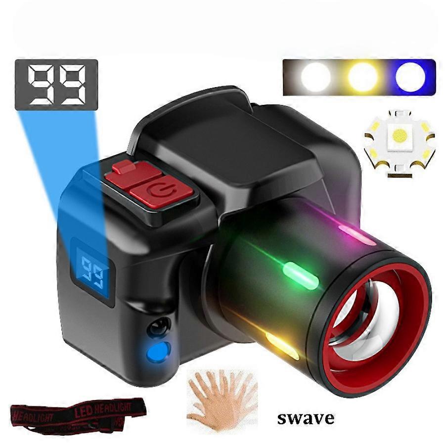 LED Super Bright Headlamp Flashlight 3 Source Lighting Headlight