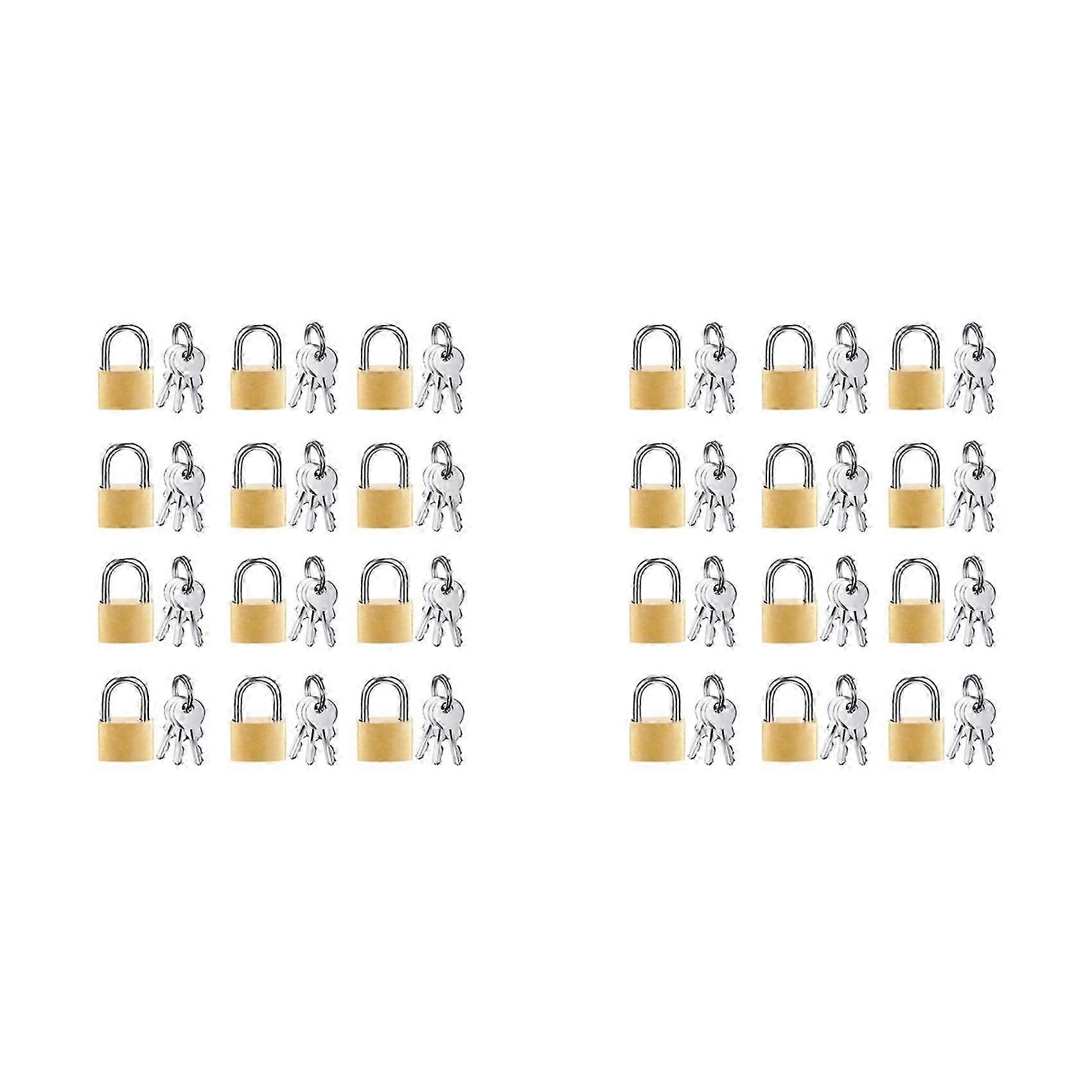24 Pack Mini Padlock Small Padlock Solid Brass Locks with 3 Key for Luggage Lock,Backpack,Gym Locker Lock,Suitcase Lock