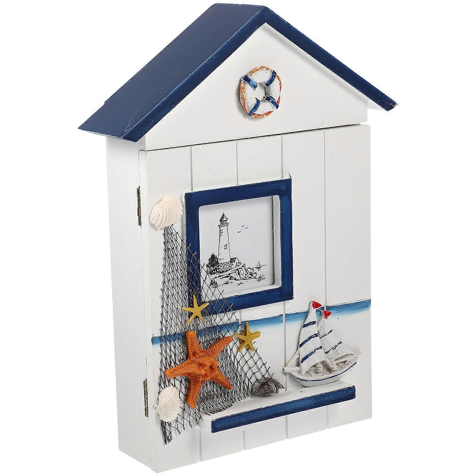 Delicate Wall Keychain Organizer Mediterranean Style Rustic Key Storage Case