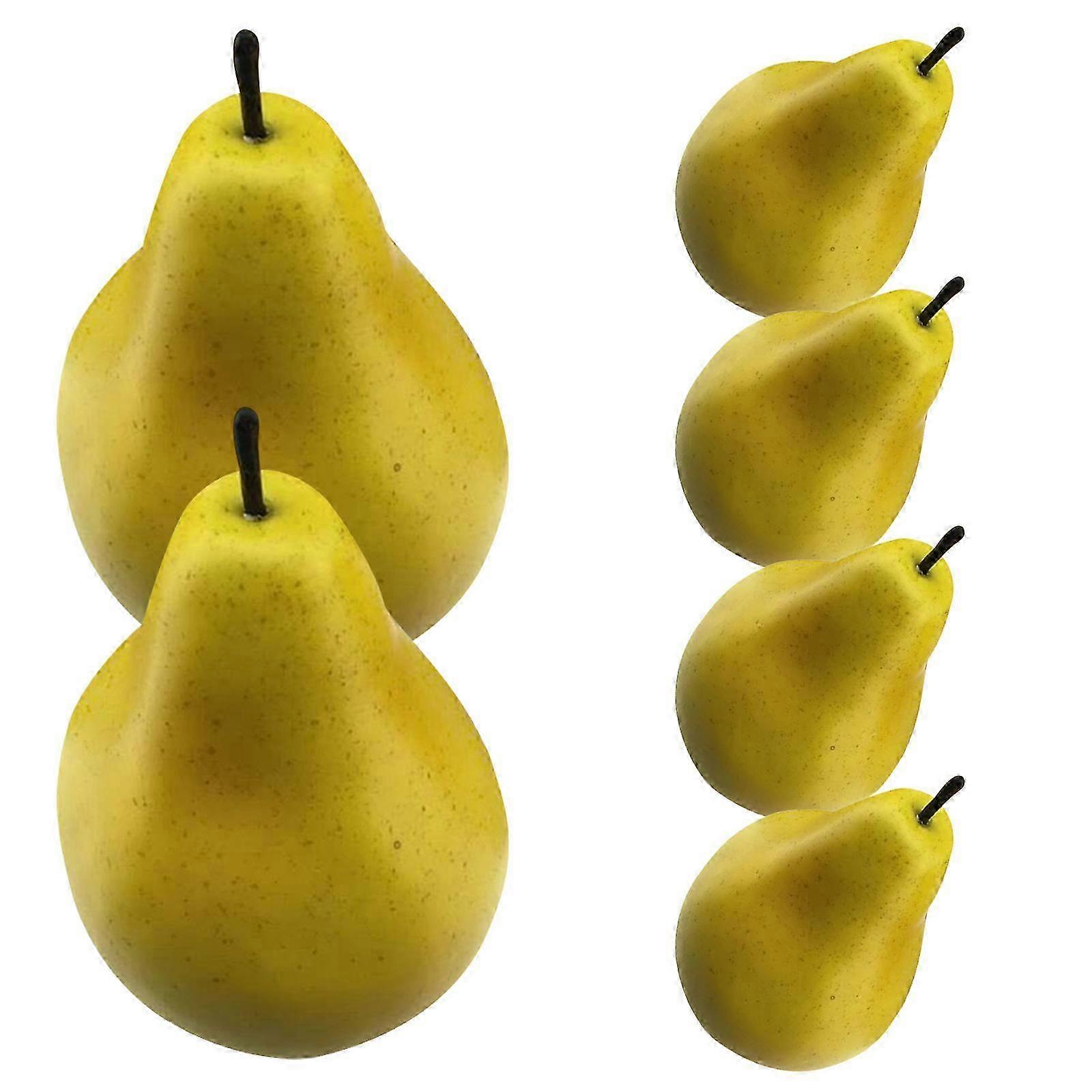 Pear Ornaments Simulation Pear Decor for Decoration 6Pcs