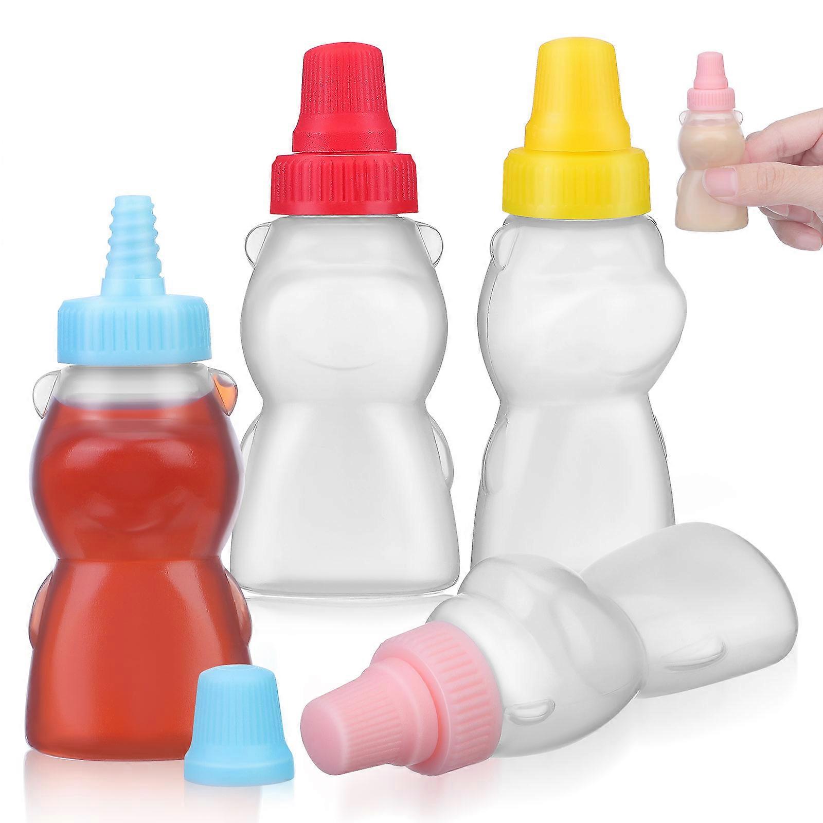 Mini Bear Seasoning Bottle Refillable Condiment Bottles for Storage 4Pcs
