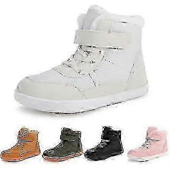 Waterproof Non-Slip Barefoot Shoes for Kids Winter Hiking High-Quality Leather Plush Lining Warmth Ankle Protection