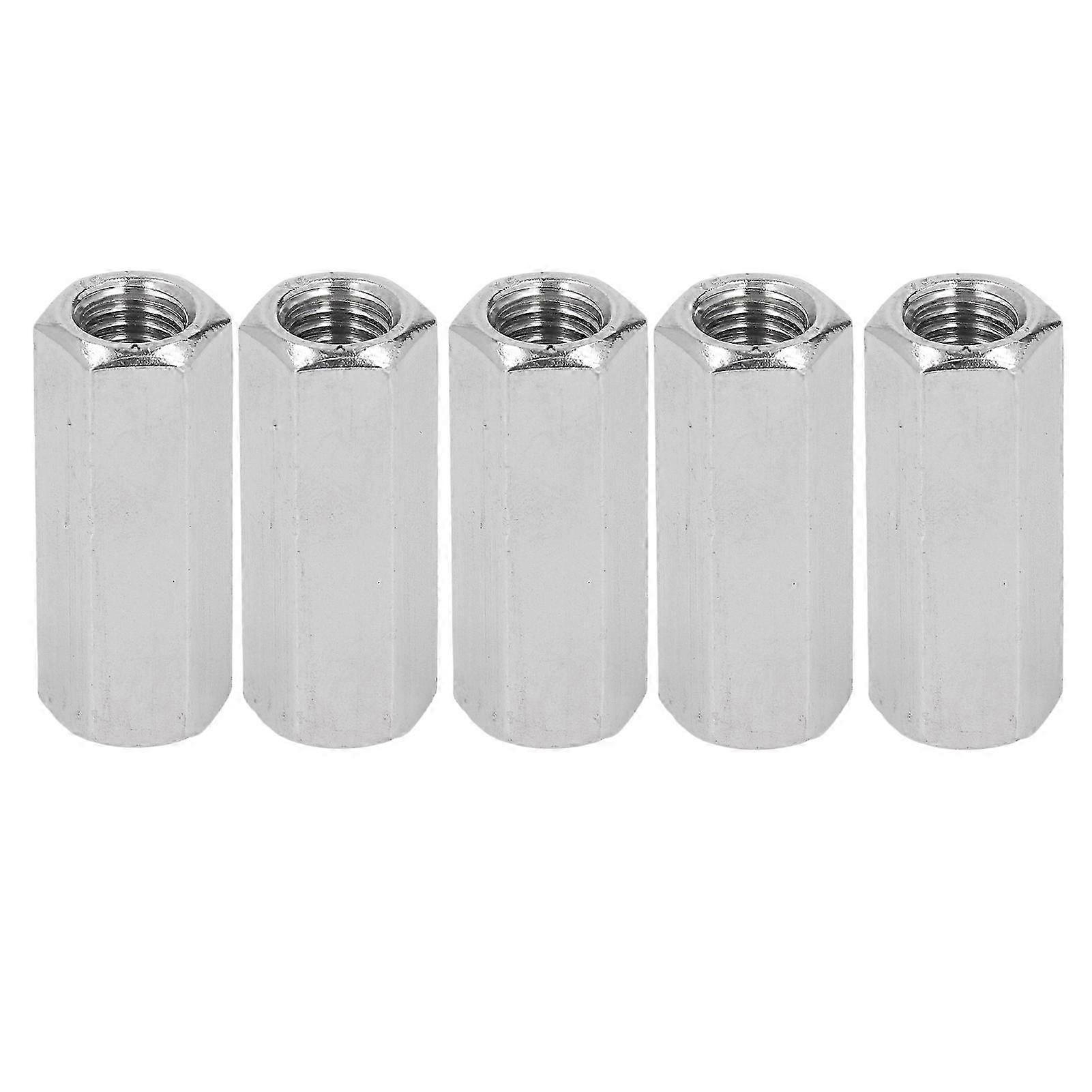 5PCS Hex Coupling Nuts 304 Stainless Steel Thread Connection Nut compatible with Bolt Stud Machine Screws