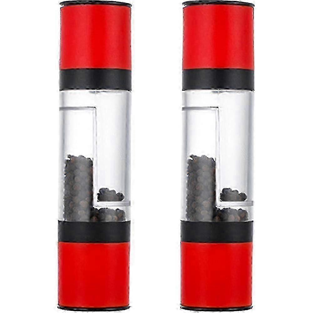 Salt And Pepper Mill Set With Adjustable For Cooking 2pcs Red