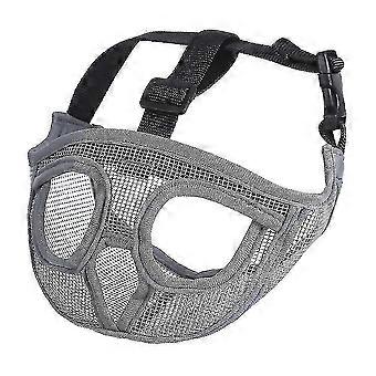Dog Muzzle for Short Snout Dogs, Adjustable PVC, Anti-Bite Anti-Licking, for Bulldog Pug Boxer S M L