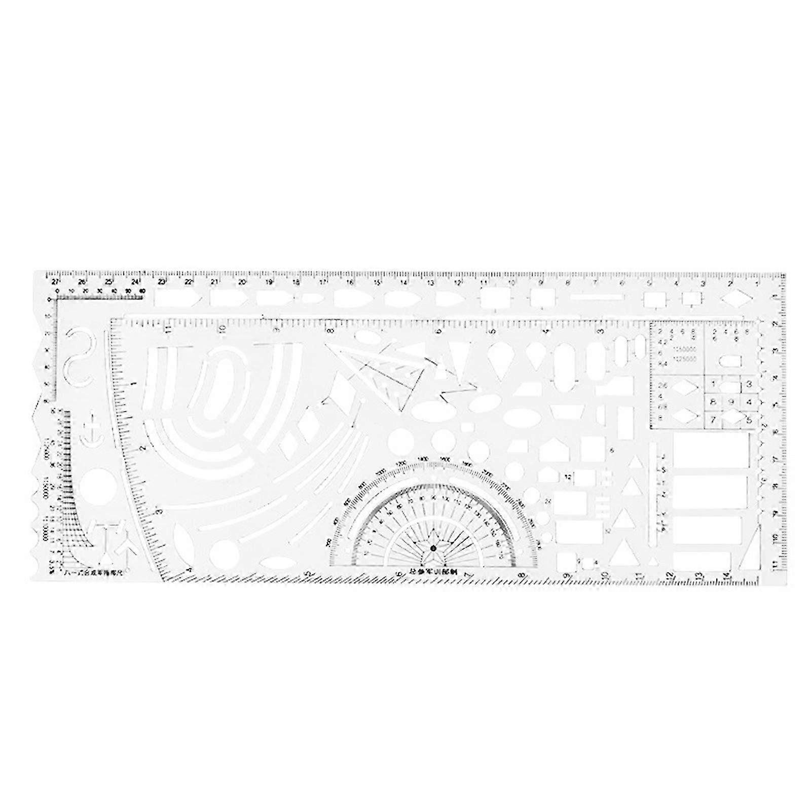 Practical Geometric Ruler Military Protractors Drawing Template Measuring Tool Command Ruler compatible with Measuring Designing
