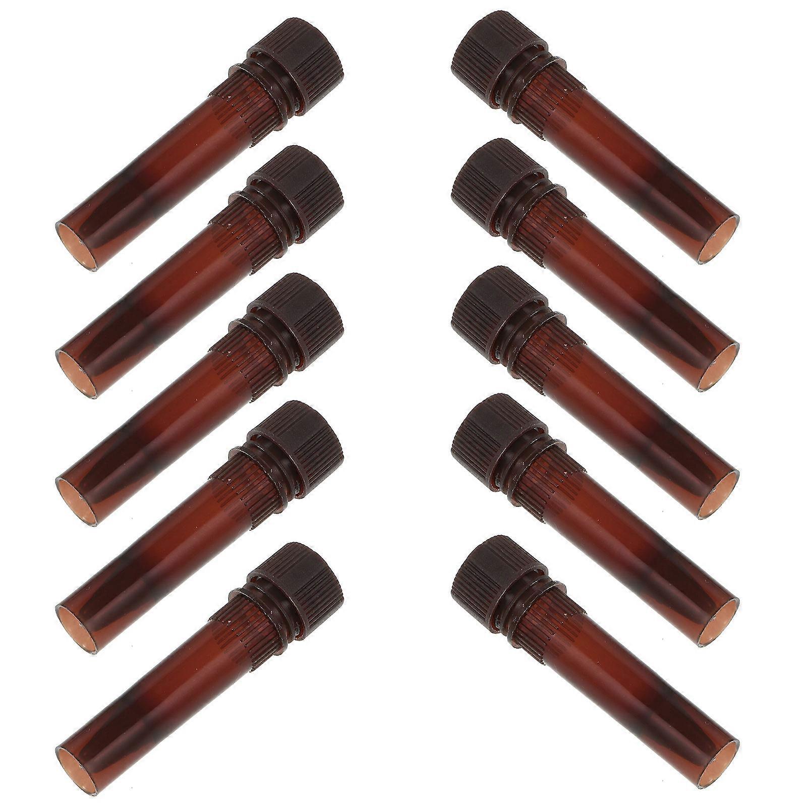 Sampling Tubes Test Tubes for Scientific Testing with Caps 40Pcs Brown
