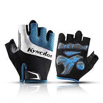 Half Finger Sports Cycling Gloves Breathable Sweat Non-Slip Wear MTB Gloves Fitness Gym Riding Motorcycle Gloves Men Black  Motorcycle Gloves