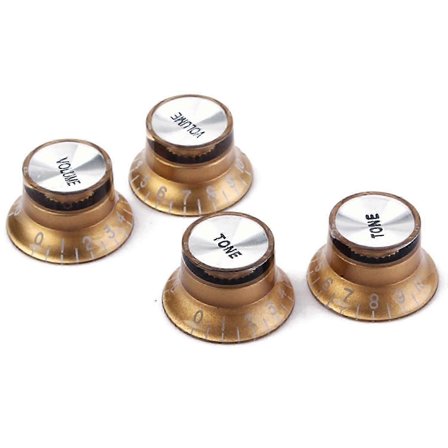 4 Pcs Speed Control Knobs 2 Tone 2 Volume compatible with Gibson LP SG Guitar Golden Knobs Guitar Accessories