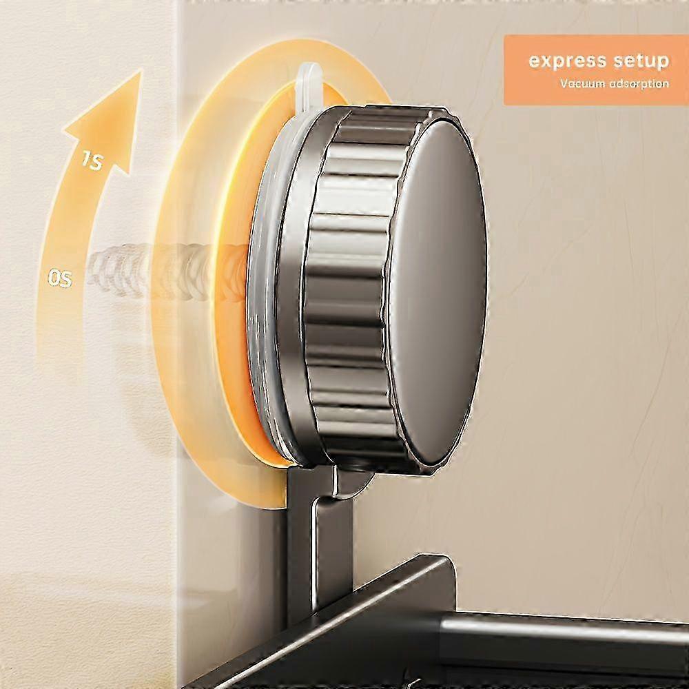 1pc Suction Cup Toothbrush Holder with Toothpaste Box, No Drilling