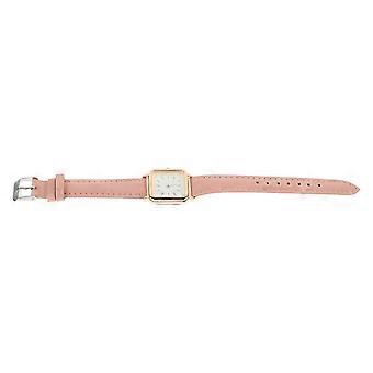 Rosa snygg armbandsklocka för kvinnor med andningsbart armband, 3-delat set