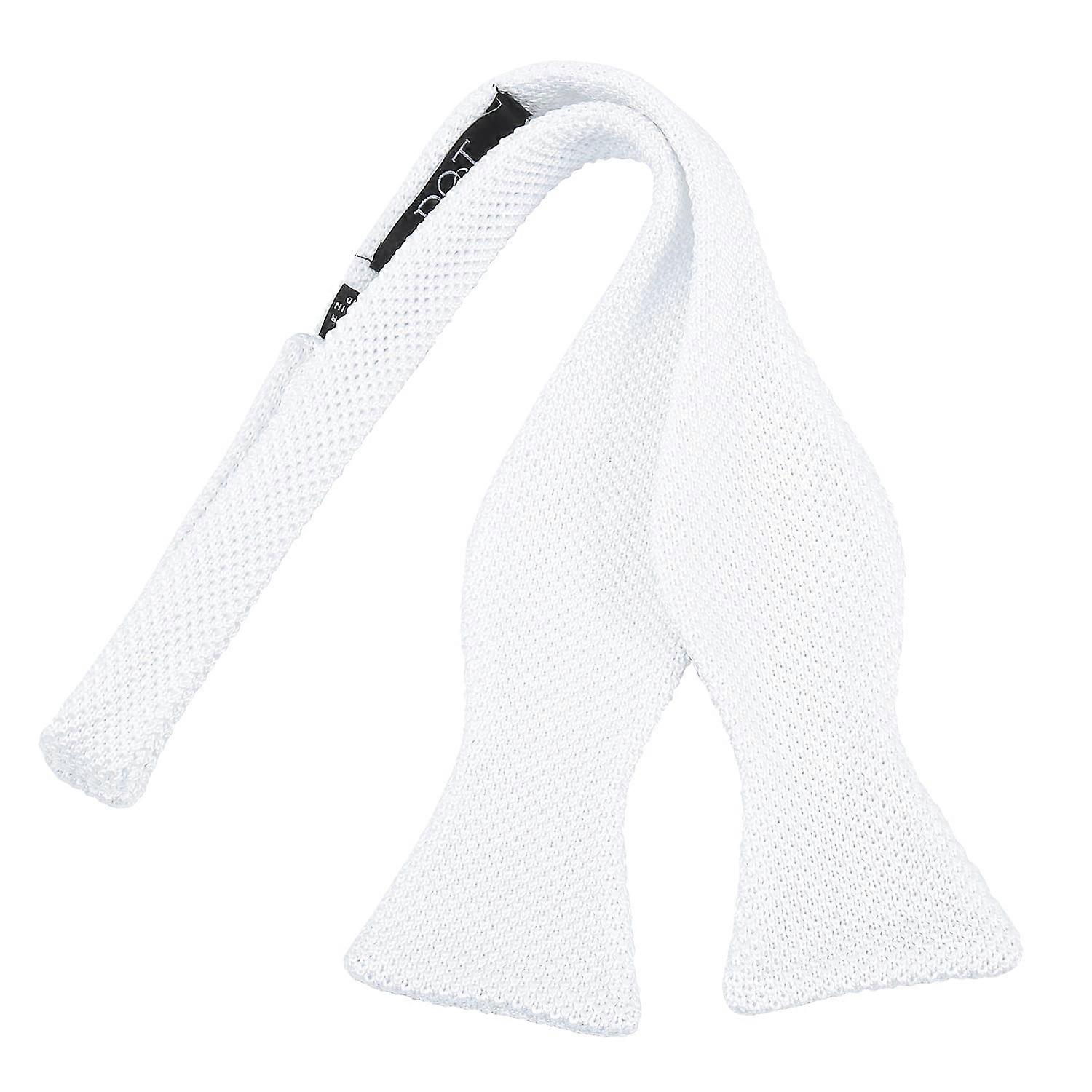 White Knitted Self-Tie Bow Tie