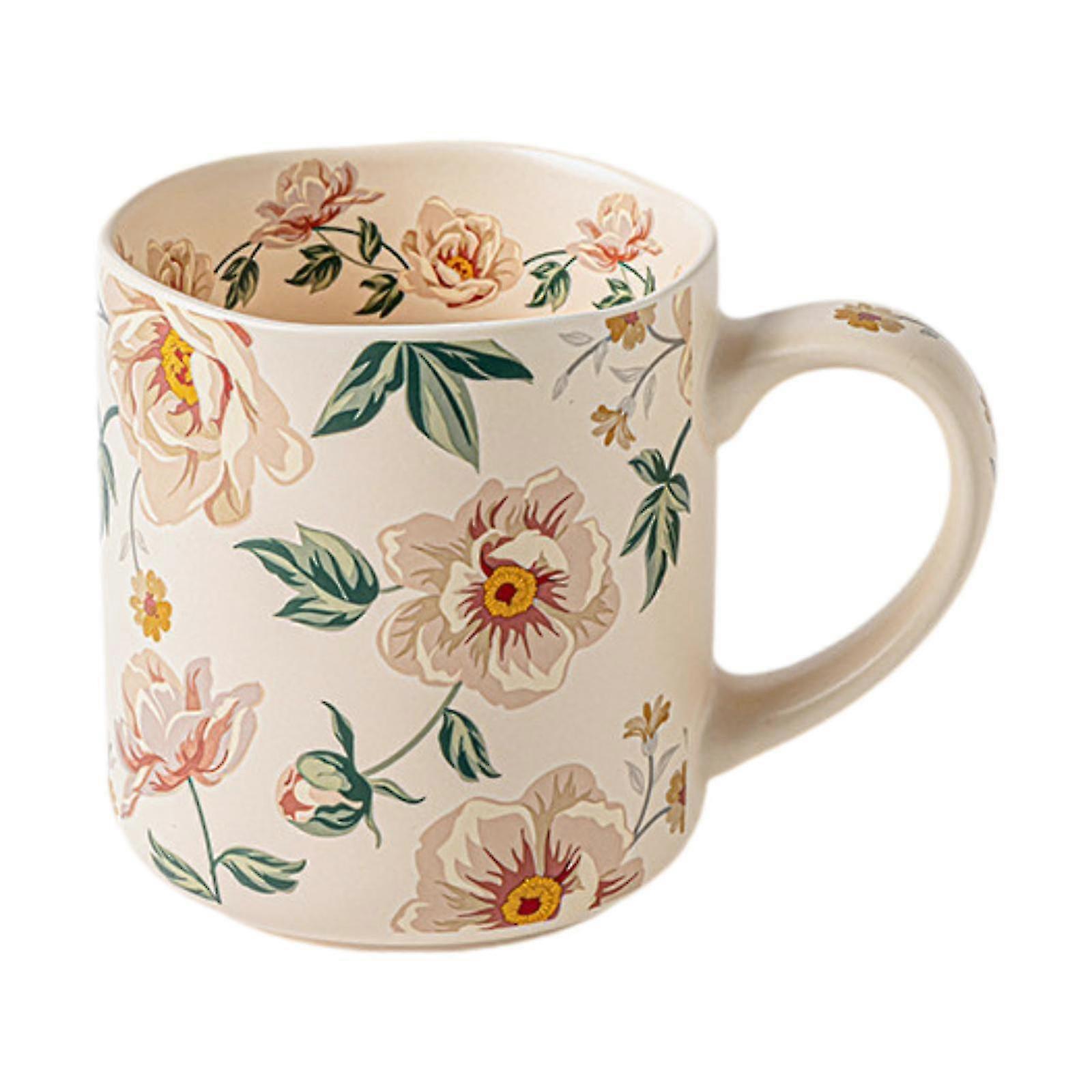 Matte Floral Ceramic Mug 500ml